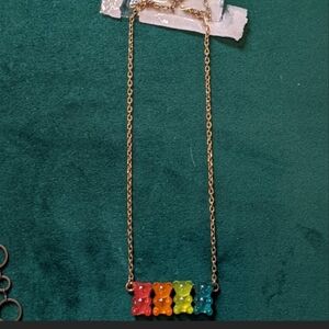 NEW! Betsey Johnson Gummy Bear Necklace with gold chain.